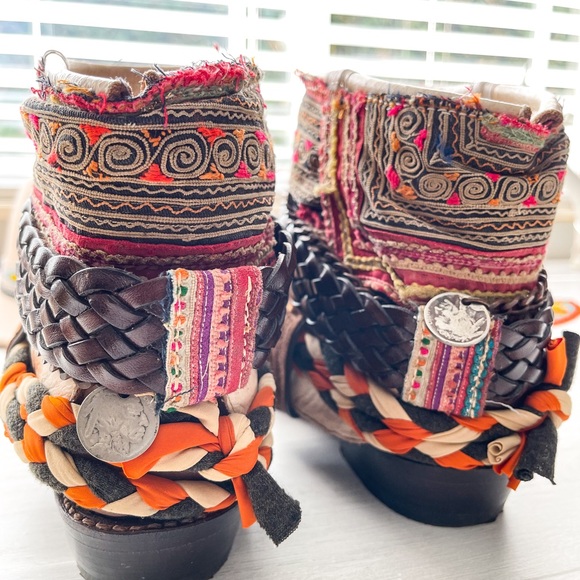 SANCHO Leather Aztec Ankle Boots Size 40/US 9.5-10 - Picture 8 of 17